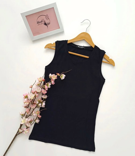 تاپ کبریتی نخ پنبه جنس اعلاء تاپ یقه ۳سانت آستین حلقهای