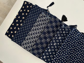 شال نخی بهاری طرحدار سفیدسورمهای