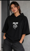 تیشرت باکسی کلاه دار تیشرت نخی کلاه دار