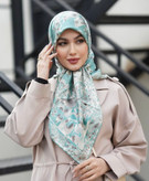 روسری ابریشم توییل دور دست دوز طرحدار قواره ۹۰