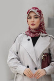 روسری ابریشم توییل دور دست دوز طرحدار قواره ۹۰